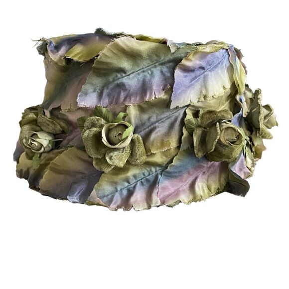 Vintage 50's-60's Silk Floral Bucket Hat - Picture 4 of 12